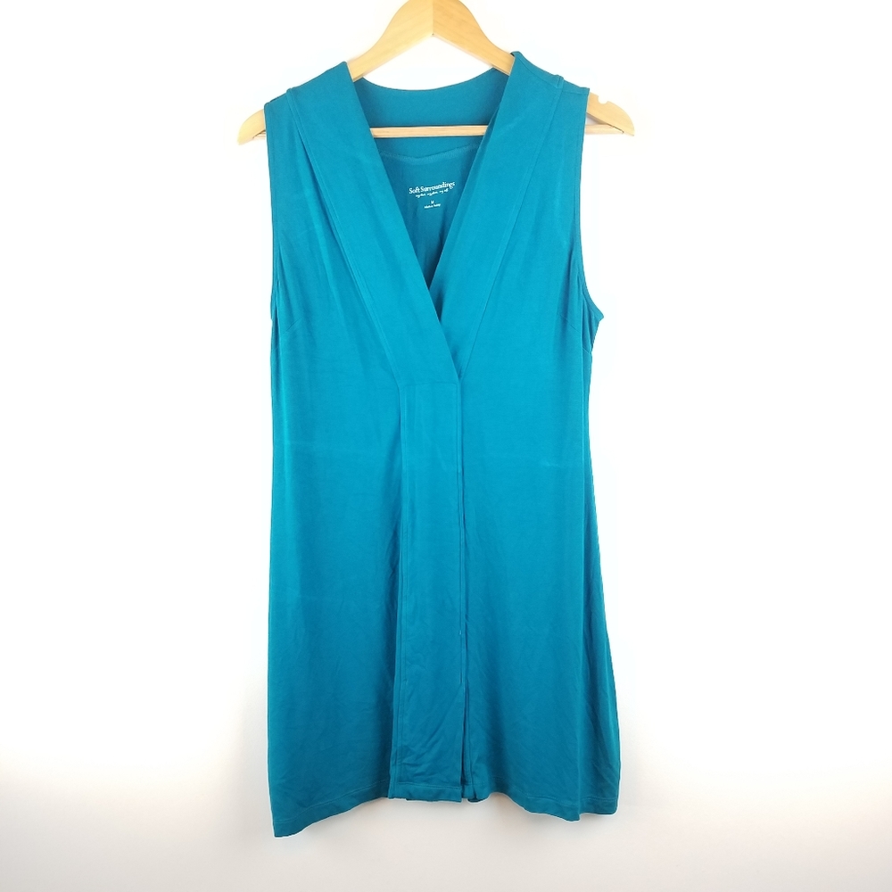Soft Surroundings Teal Jersey Tunic Dress Medium
